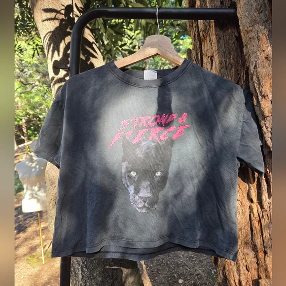Zara Girls Strong & Fierce Panther T-Shirt - Picture 1 of 11